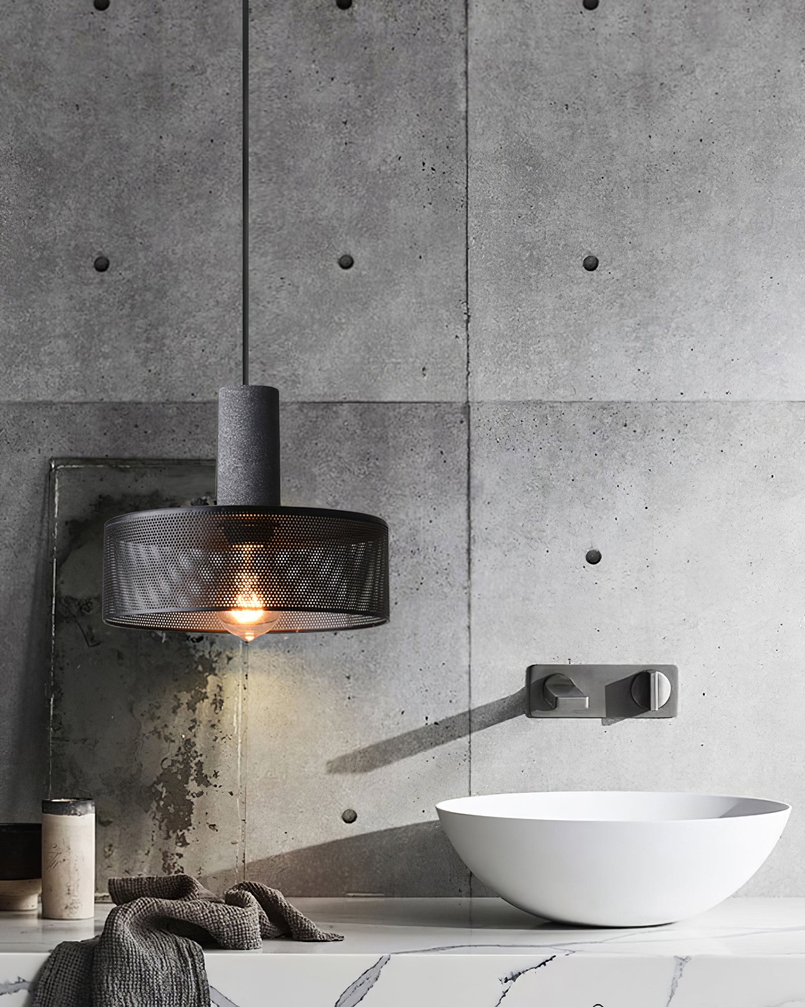 Minimalist Concrete Pendant Light Modern Industrial Home Décor