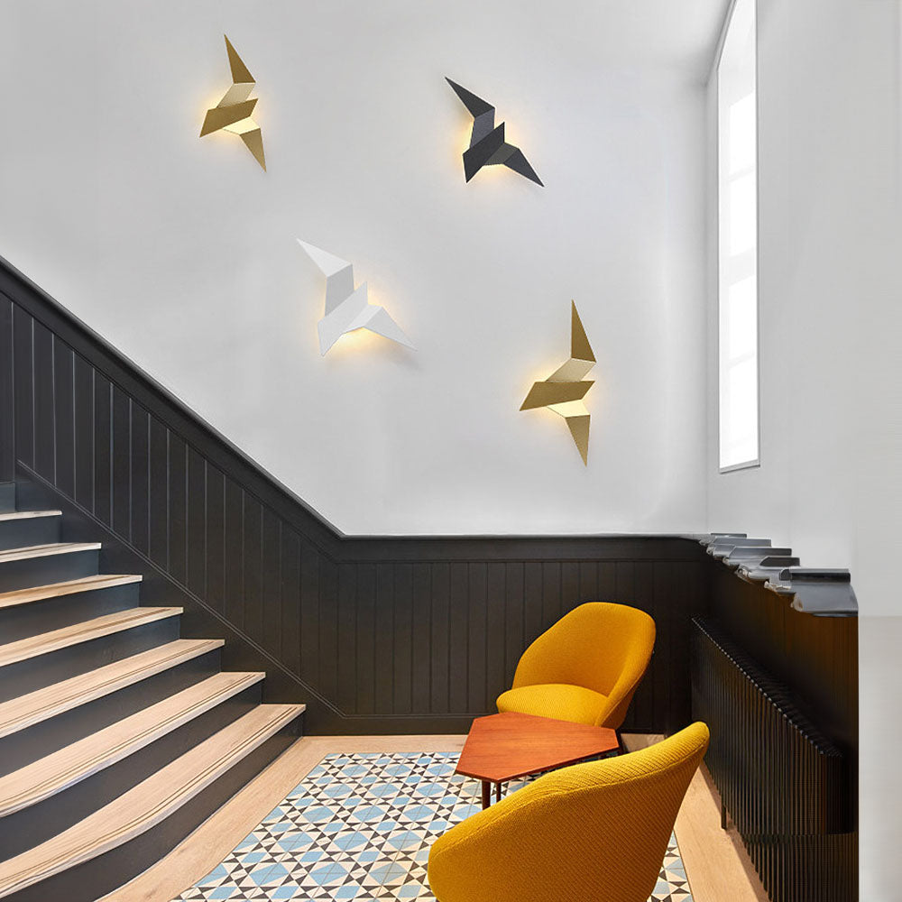Creatieve vogel wandlamp van ijzer – Artistiek accent voor je interieur