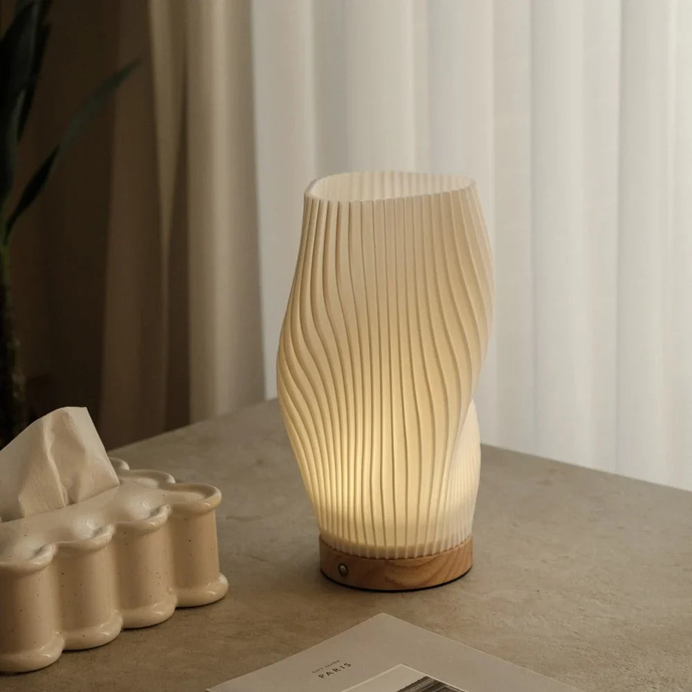Wavecrest Table Lamp Artistic Ambient Light with Adjustable Warm & Natural Glow