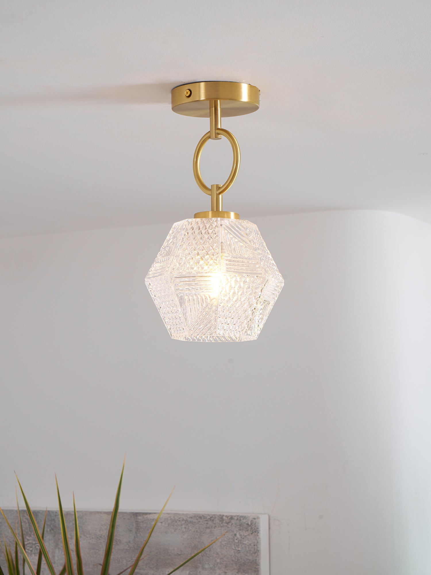 Vintage Diamond Cut Ceiling Light Luxury Art Deco Style