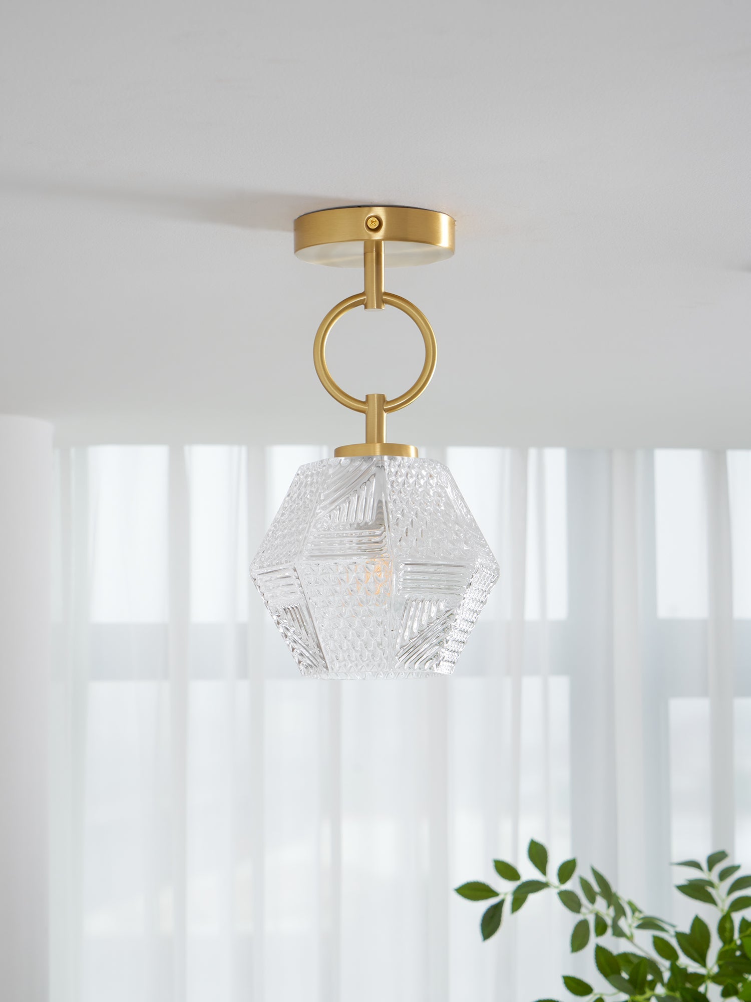 Vintage Diamond Cut Ceiling Light Luxury Art Deco Style