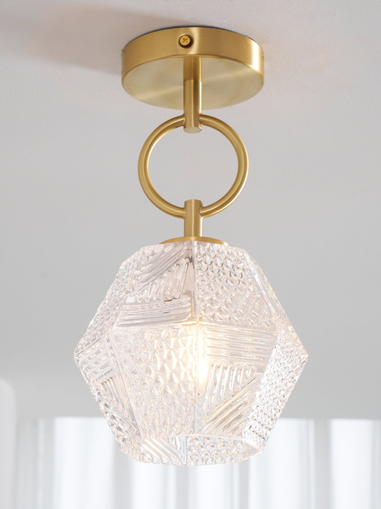 Vintage Diamond Cut Ceiling Light Luxury Art Deco Style