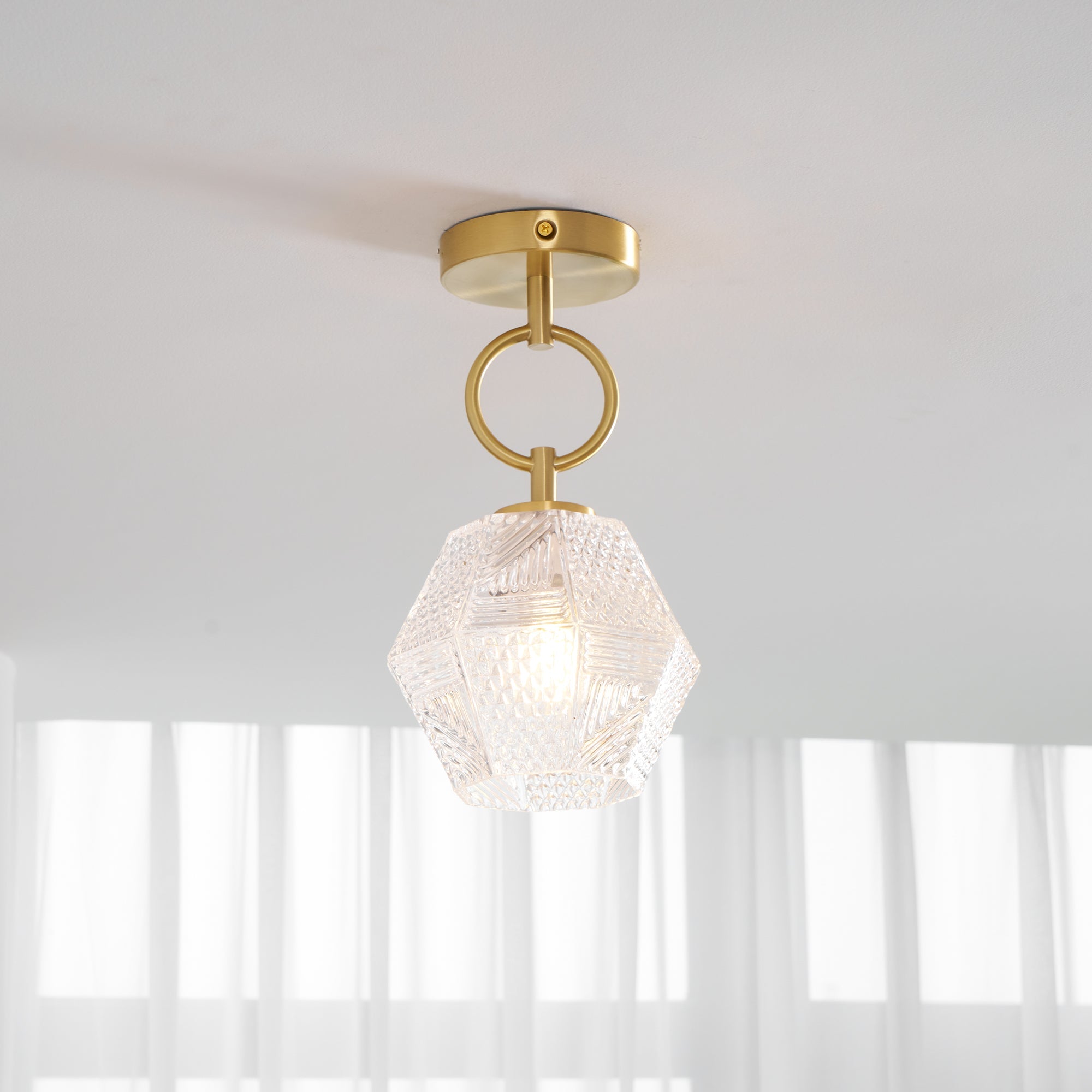Vintage Diamond Cut Ceiling Light Luxury Art Deco Style