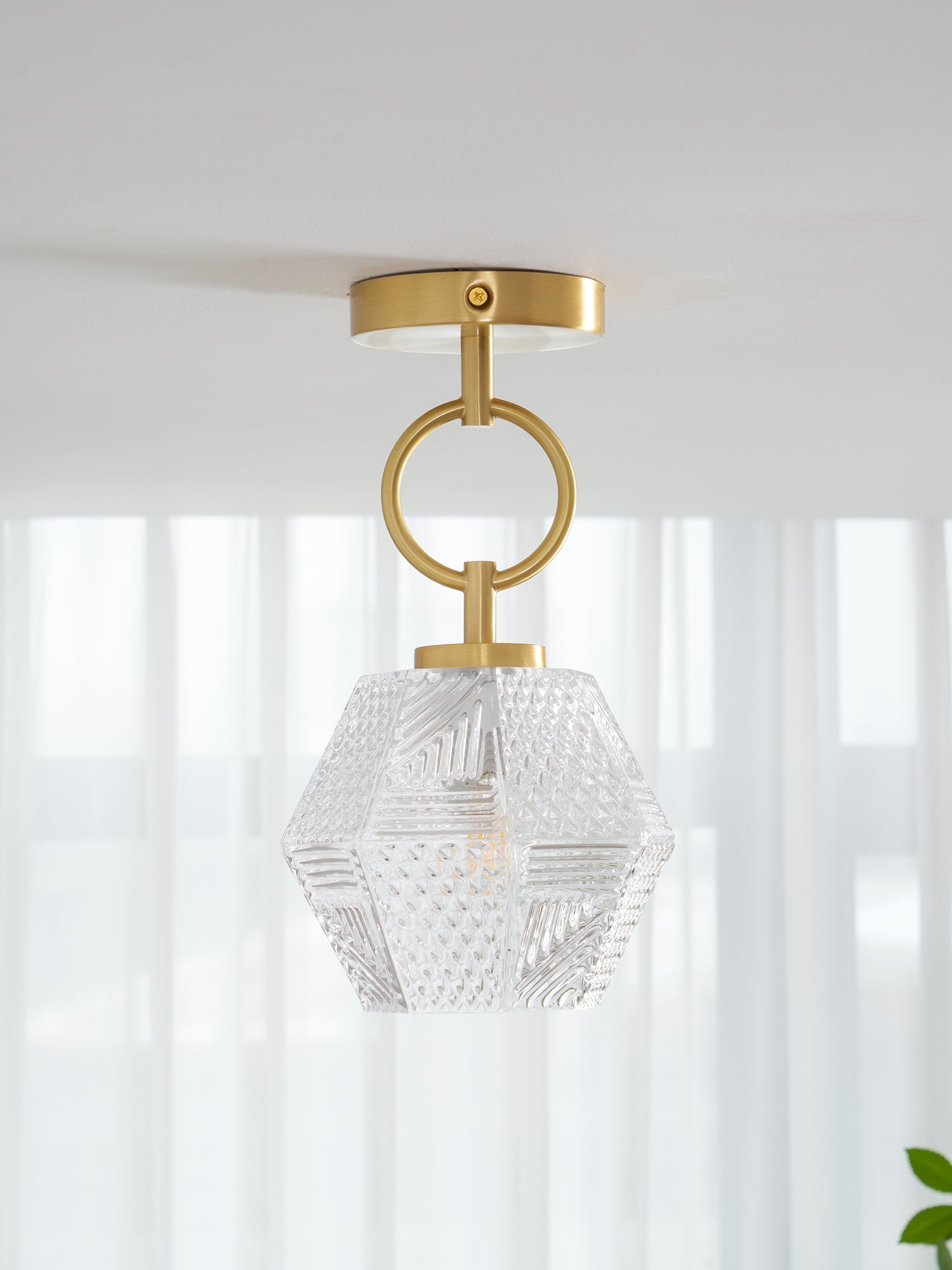 Vintage Diamond Cut Ceiling Light Luxury Art Deco Style