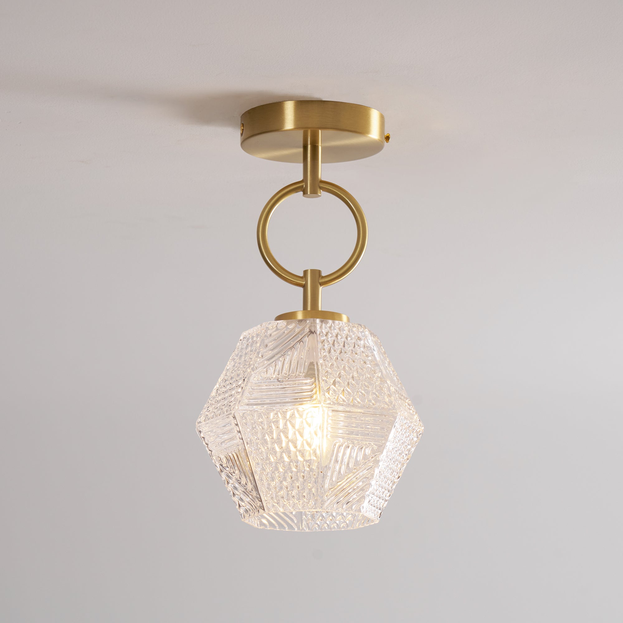 Vintage Diamond Cut Ceiling Light Luxury Art Deco Style