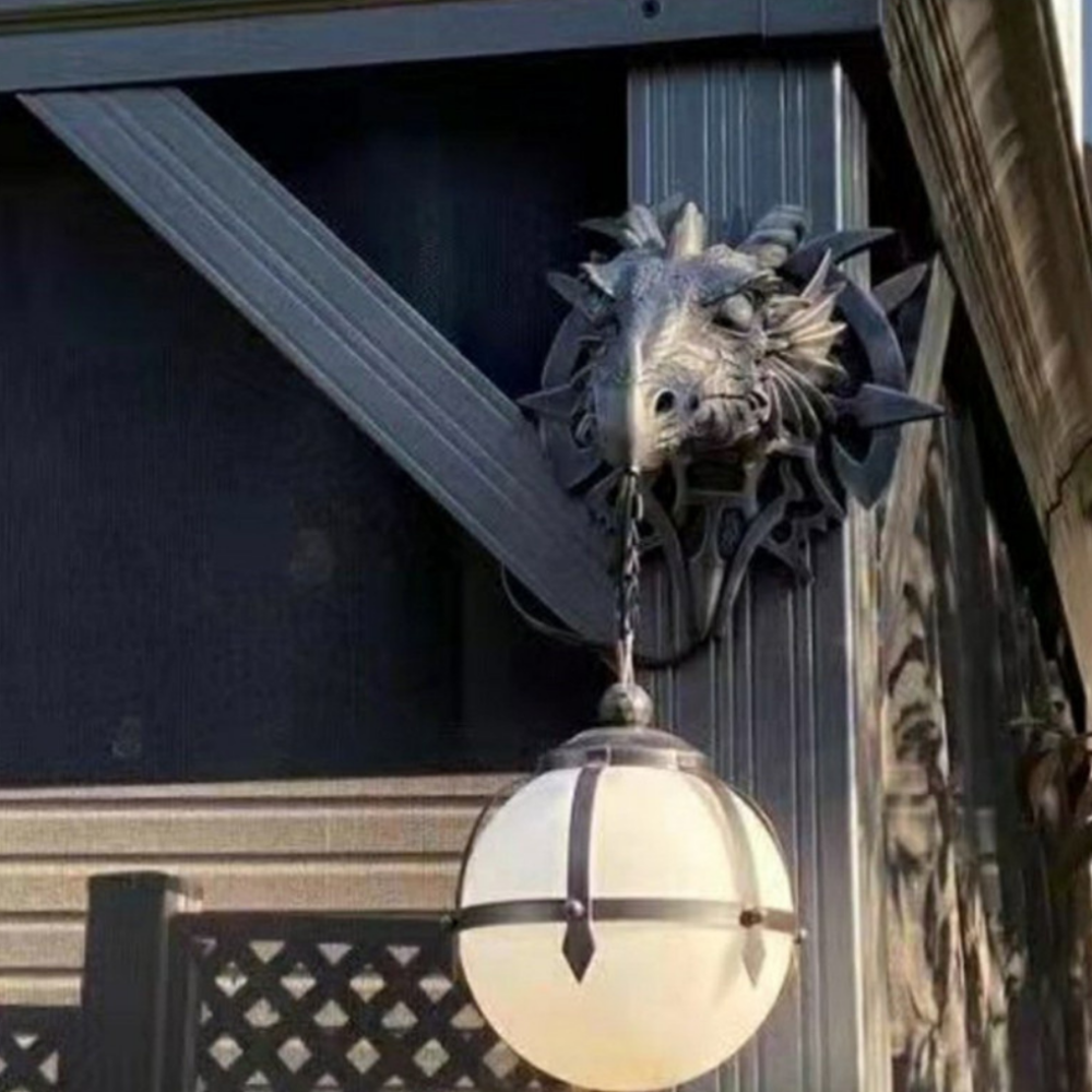 Wall-Mounted Dragon Head Wall Light Fantasy Medieval Decorative Light
