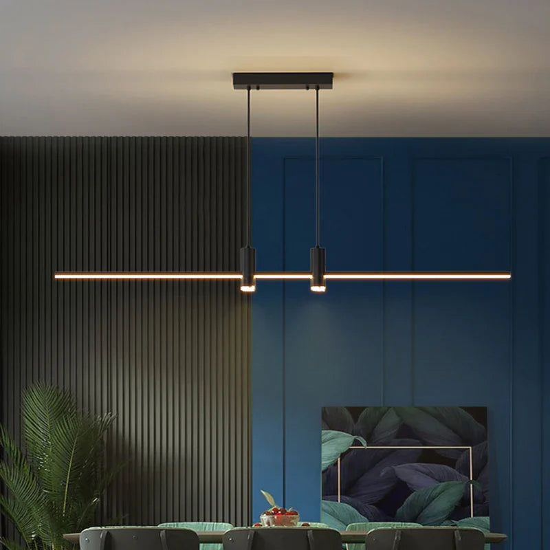 Lineaire gloed hanglamp voor boven de eettafel