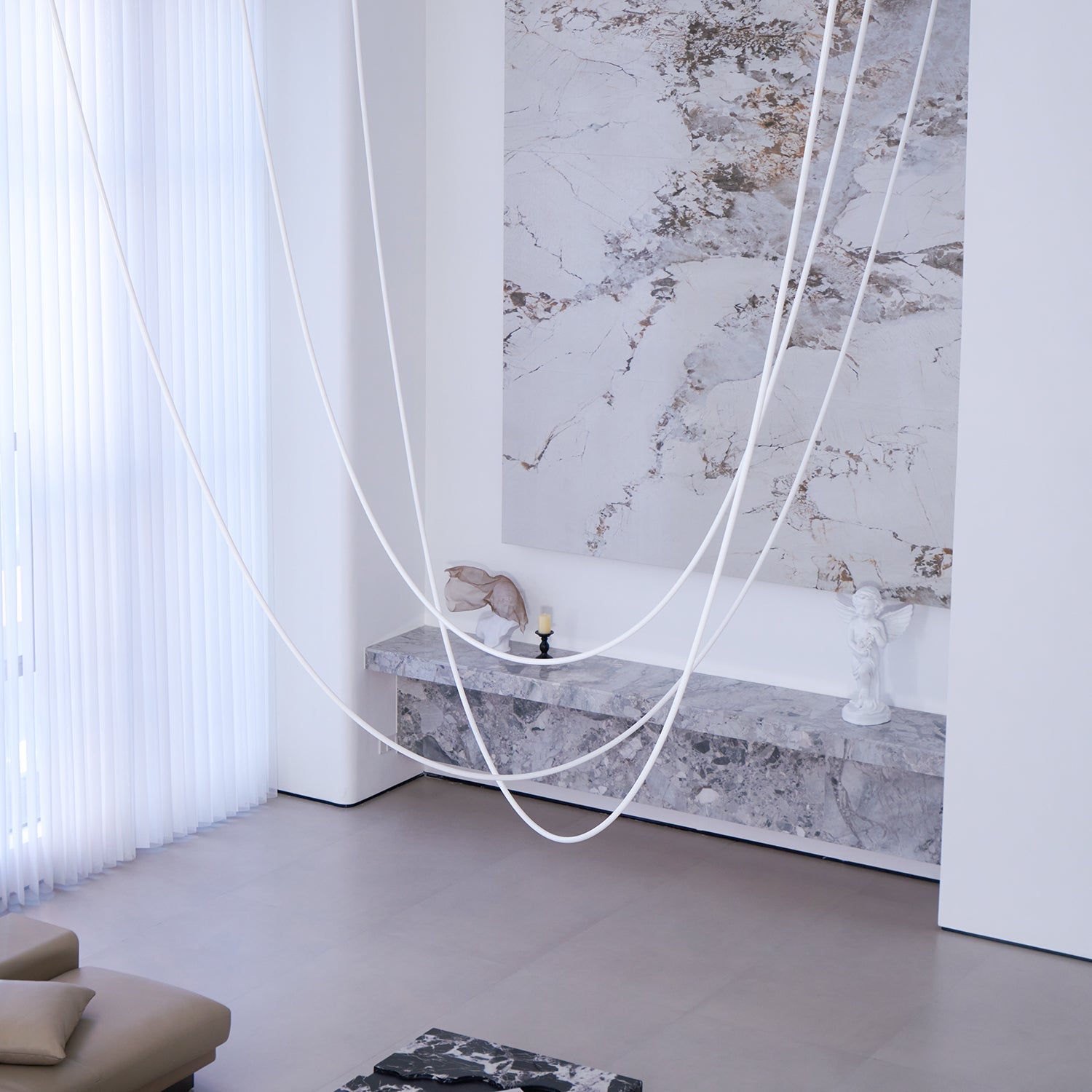 Contemporary LED Suspension Light Custom Length Hanging Pendant
