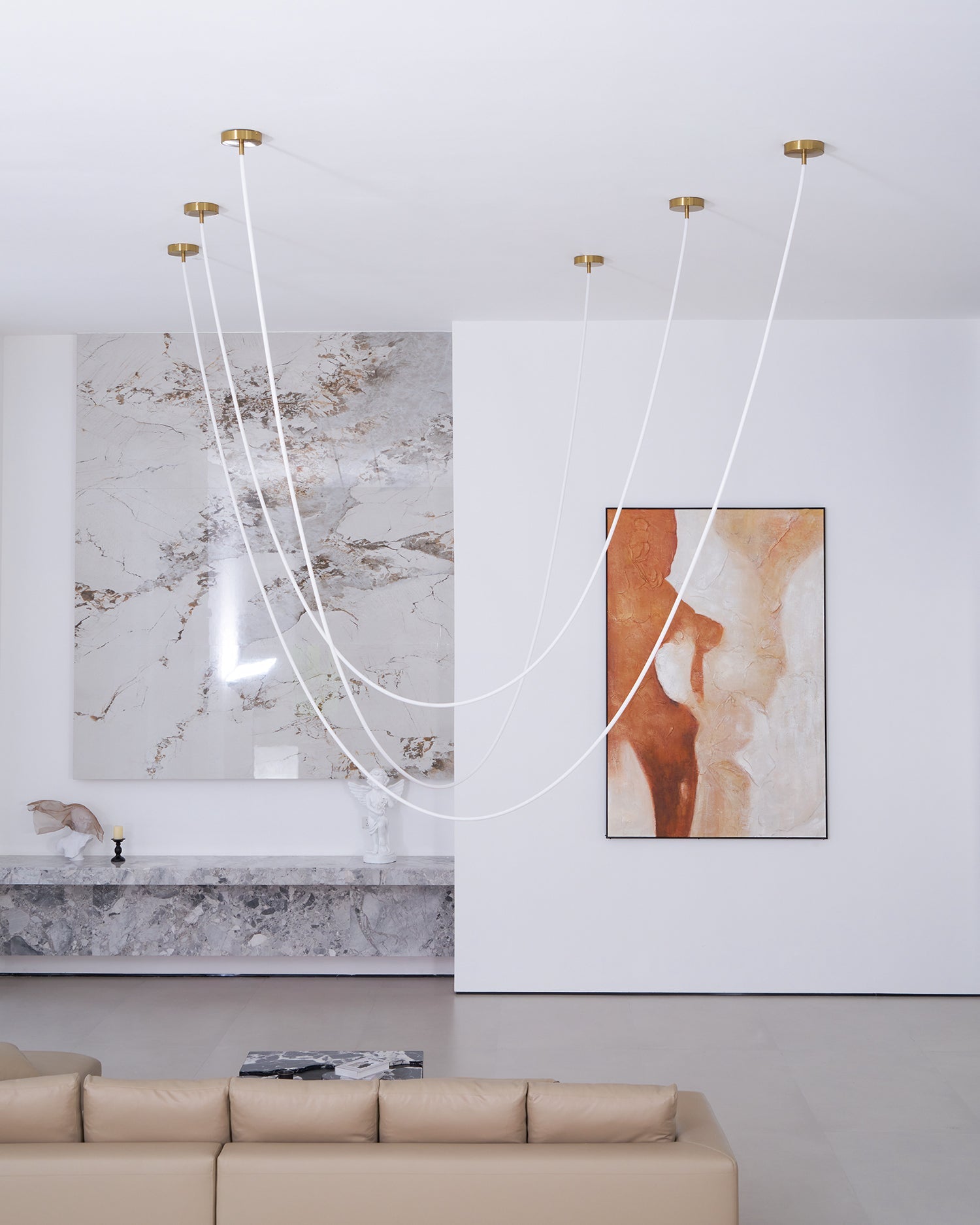 Contemporary LED Suspension Light Custom Length Hanging Pendant