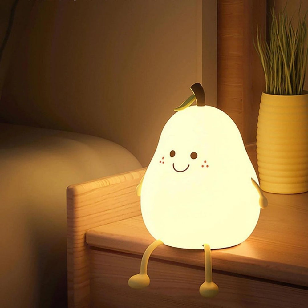 Smiling Pear Night Light Rechargeable LED Lamp for Kids & Bedroom