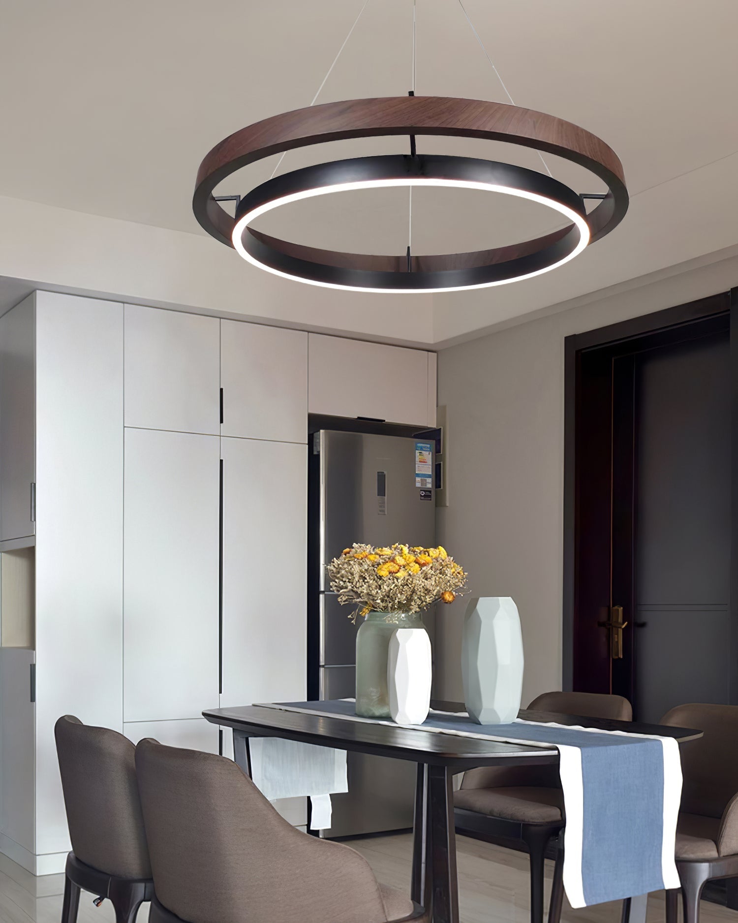 Modern Double Ring Design LED Chandelier for Living Room & Dining Area