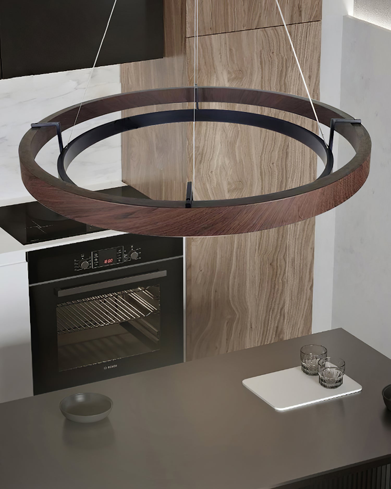 Modern Double Ring Design LED Chandelier for Living Room & Dining Area