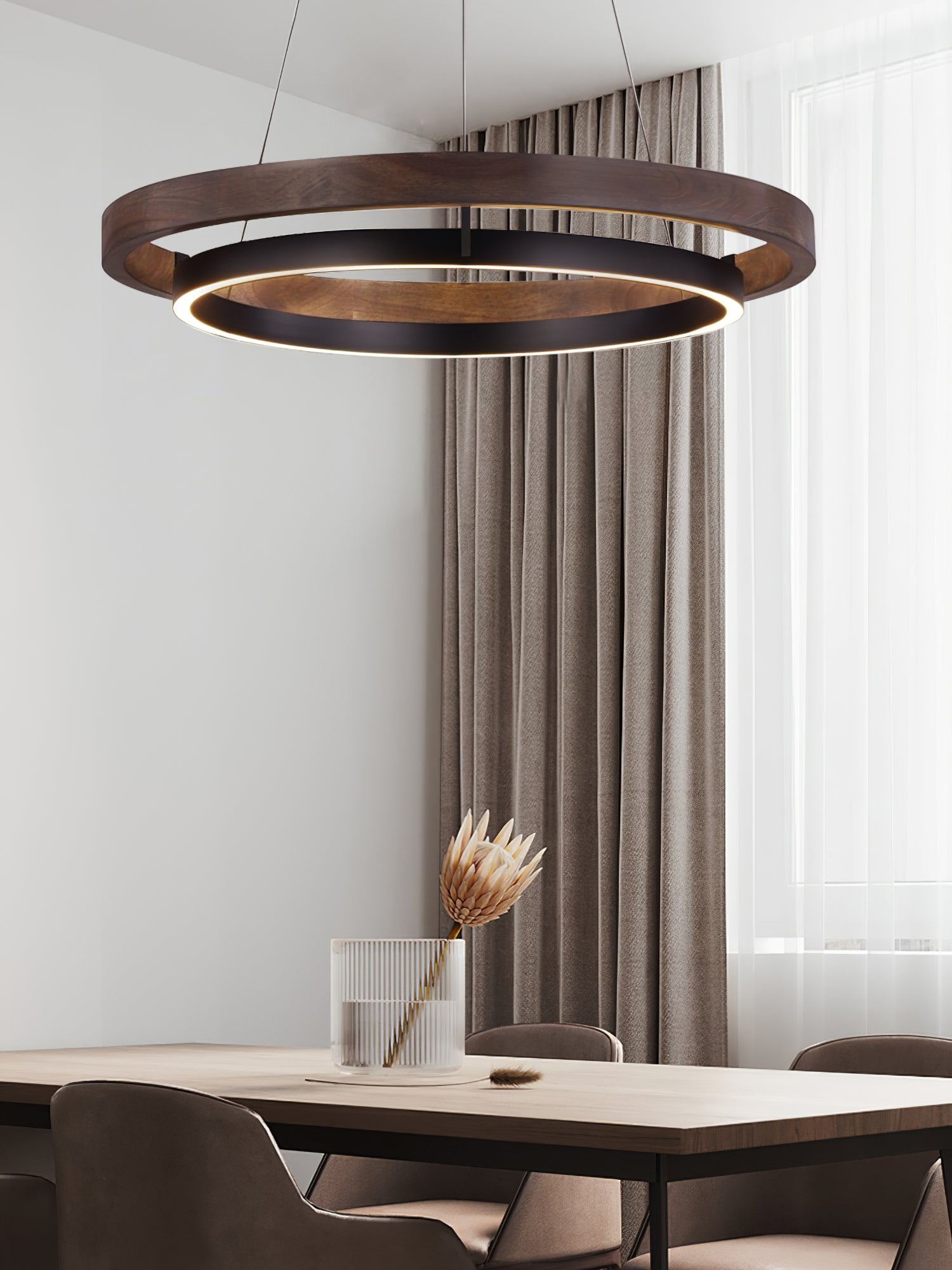Modern Double Ring Design LED Chandelier for Living Room & Dining Area