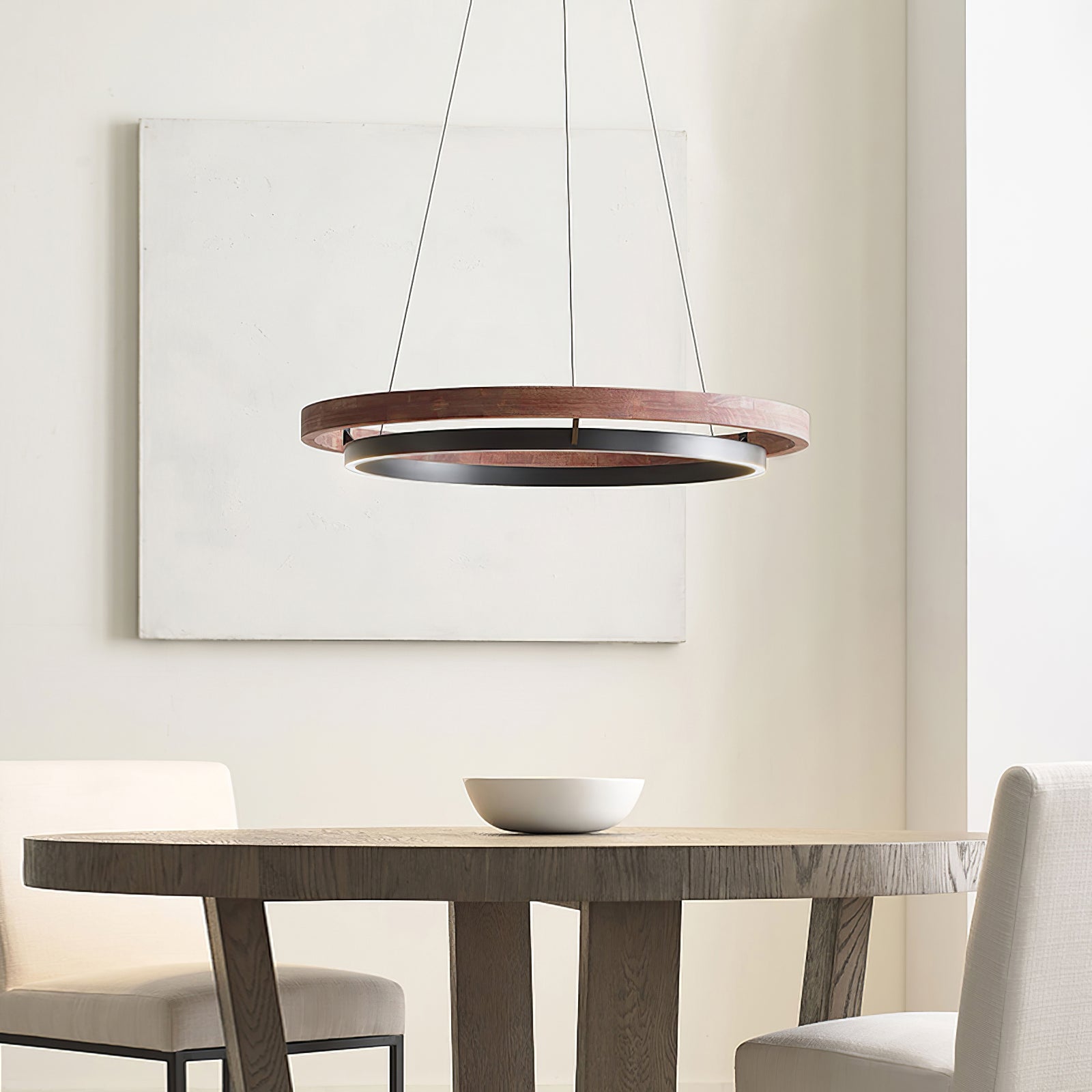 Modern Double Ring Design LED Chandelier for Living Room & Dining Area