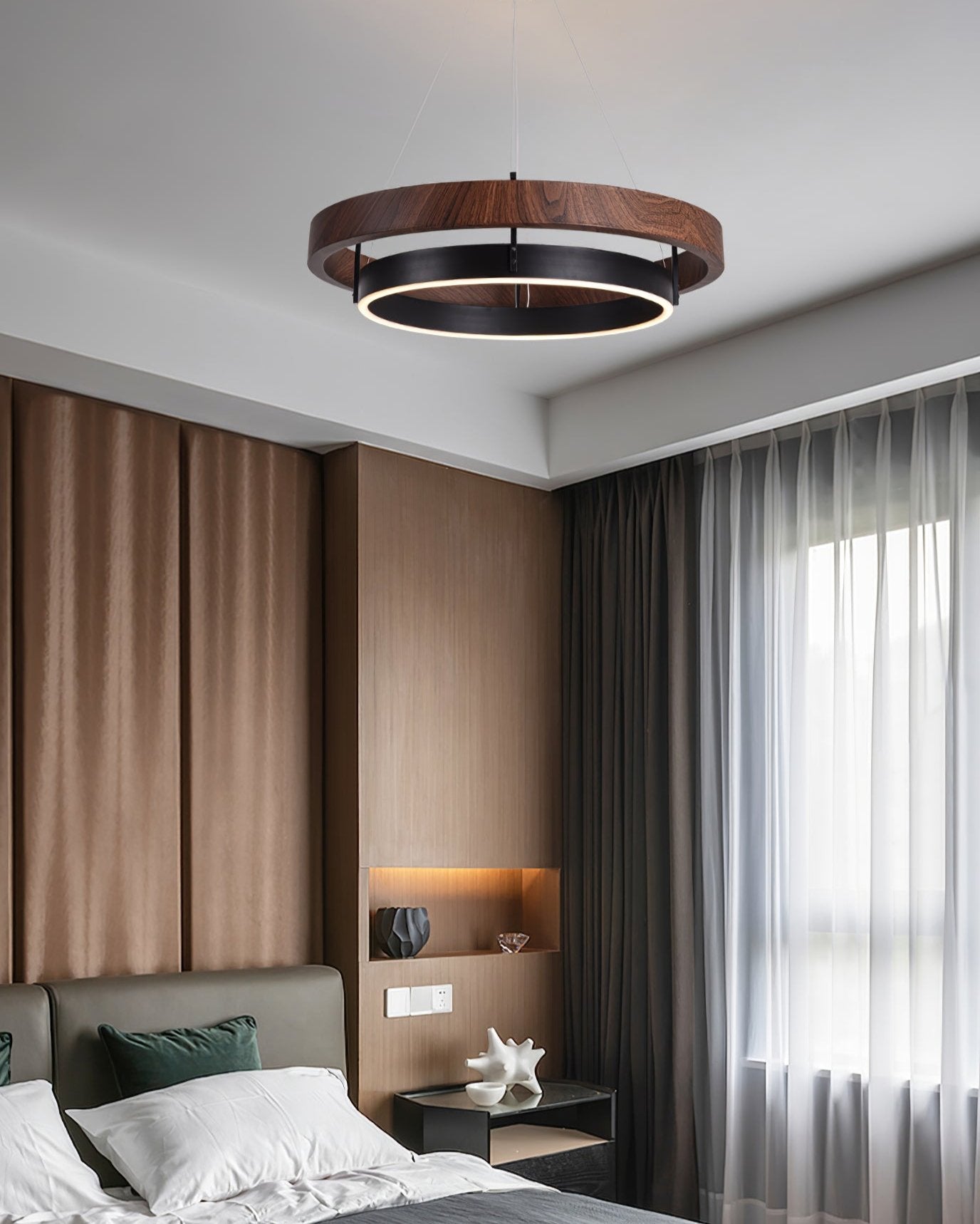 Modern Double Ring Design LED Chandelier for Living Room & Dining Area