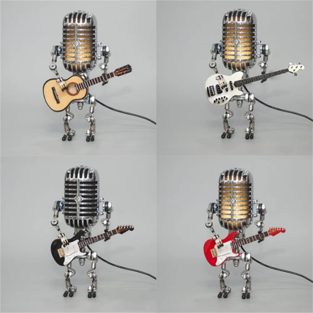 Artistic Guitar Design Dimmable Table Lamp for Living Room