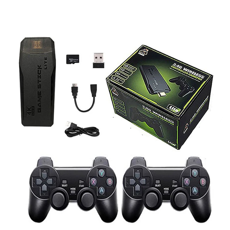 Wireless game controller with retro games and 4K support