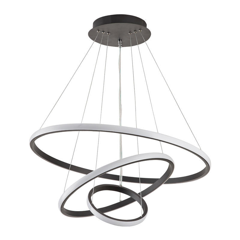 Modern Stylish Pendant Light with Adjustable 3-Ring Dimmable LED Lamp