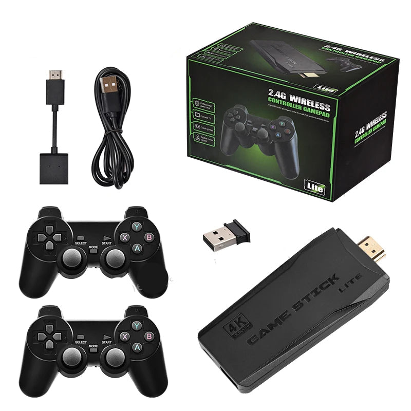Wireless game controller with retro games and 4K support