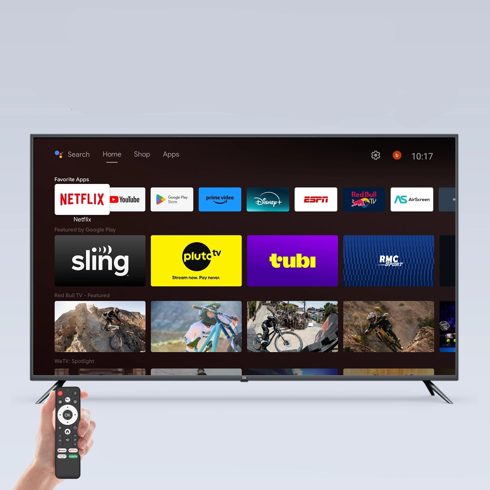 Smart TV box with remote control and 4k support