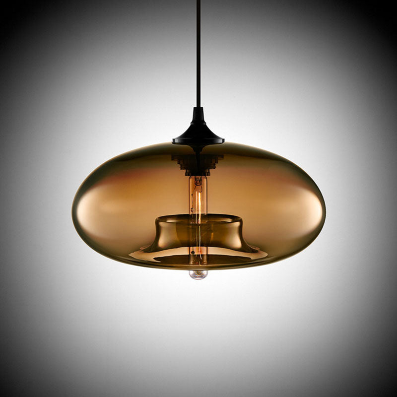 Morning glow glass pendant lamp in smoky