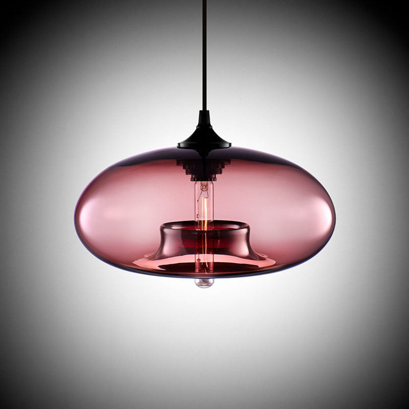 Morning glow glass pendant lamp in smoky