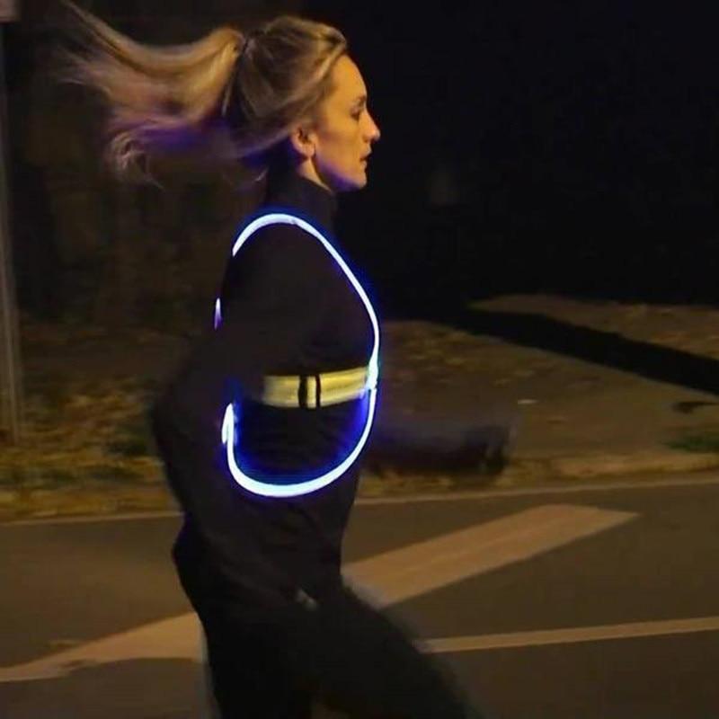 High Visibility LED Running Vest Adjustable Night Safety Gear