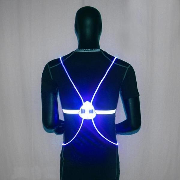 High Visibility LED Running Vest Adjustable Night Safety Gear