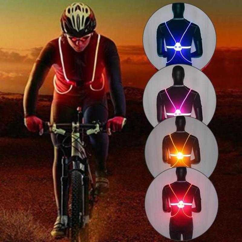High Visibility LED Running Vest Adjustable Night Safety Gear