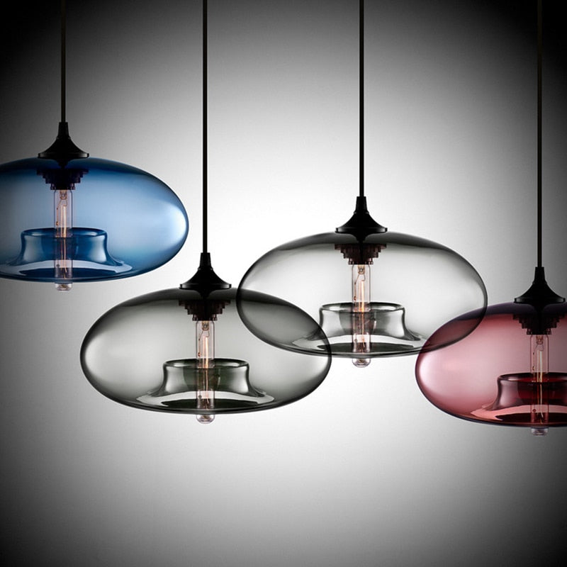 Morning glow glass pendant lamp in smoky
