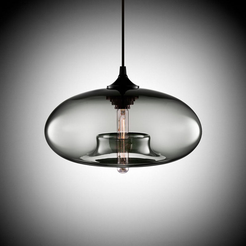 Morning glow glass pendant lamp in smoky