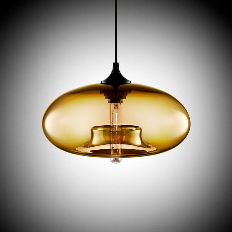 Morning glow glass pendant lamp in smoky