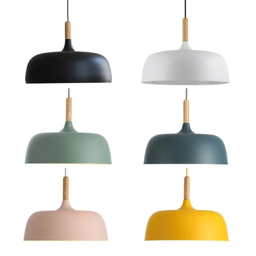Modern LED Pendant Light – Black Dome Shade