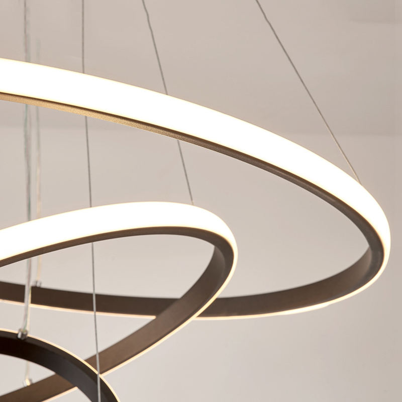 Modern Stylish Pendant Light with Adjustable 3-Ring Dimmable LED Lamp