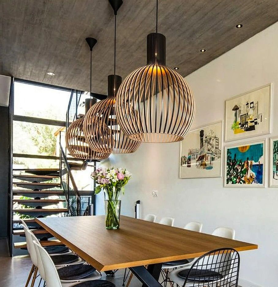 LinoVerde Handgemaakte Houten Hanglamp