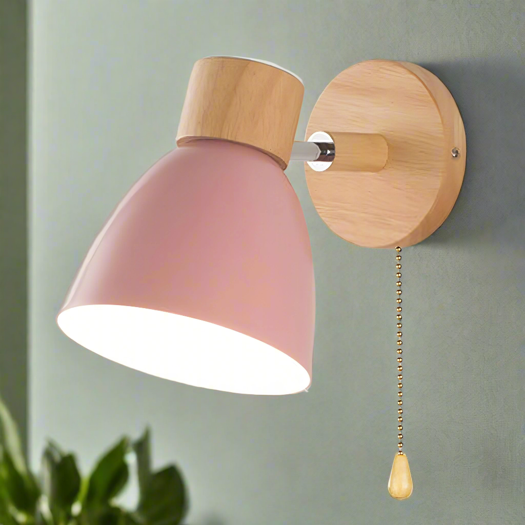 Scandinavian Inspired Indoor Wall Lights with Easy Pull Switch