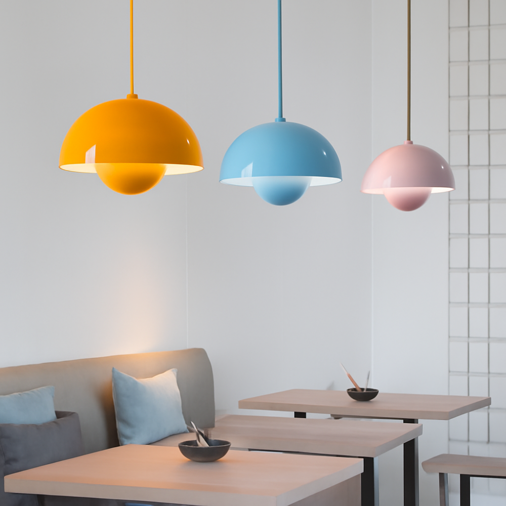 Half-Circle Colorful Modern Scandinavian Pendant Light for Dining & Living Room