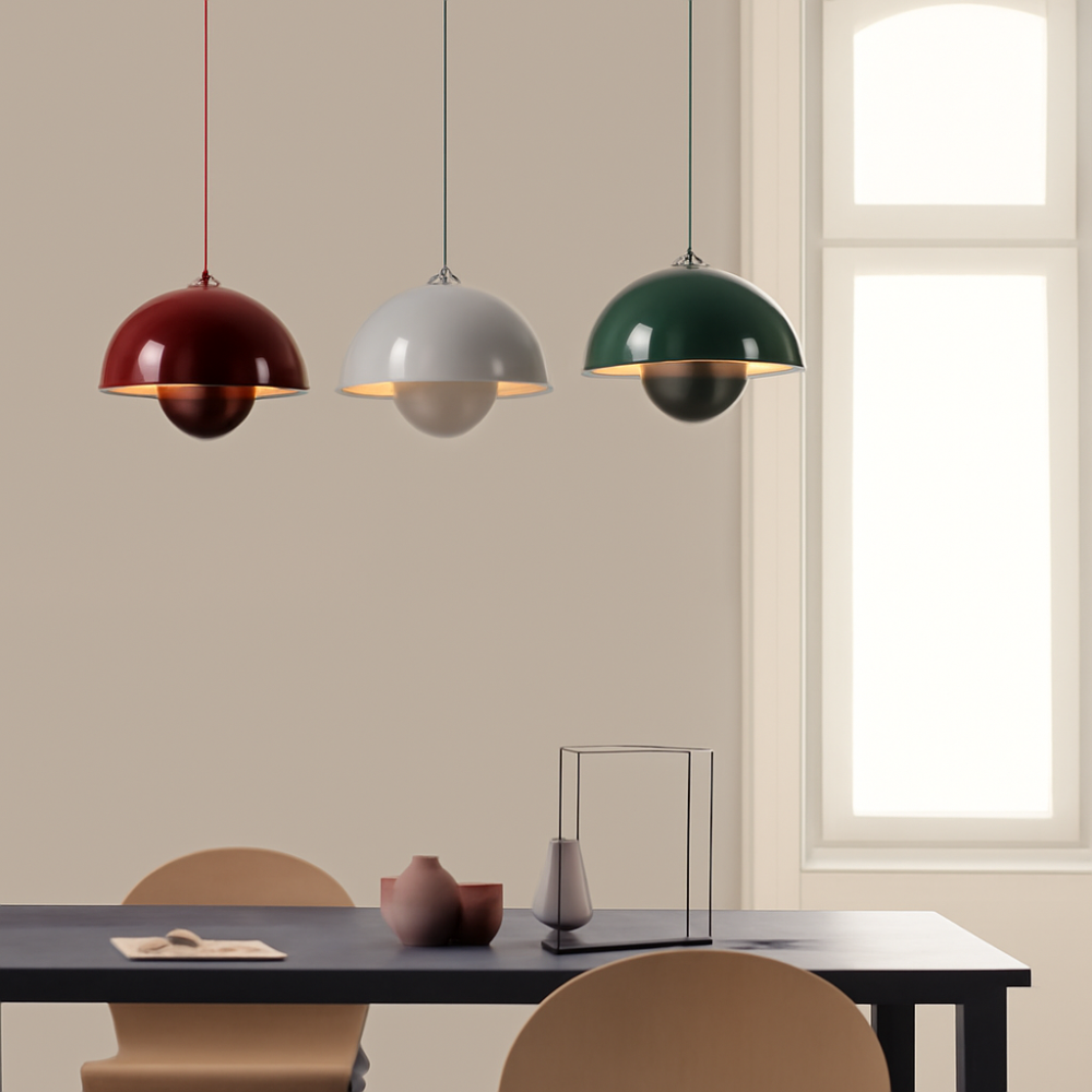Half-Circle Colorful Modern Scandinavian Pendant Light for Dining & Living Room