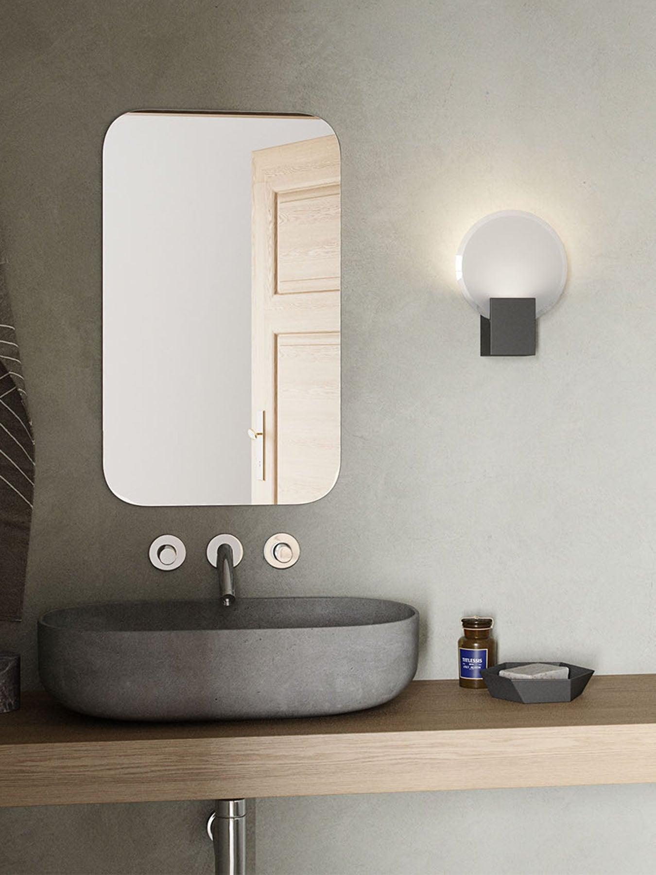 Hester wall lamp with frosted glass and dimming function