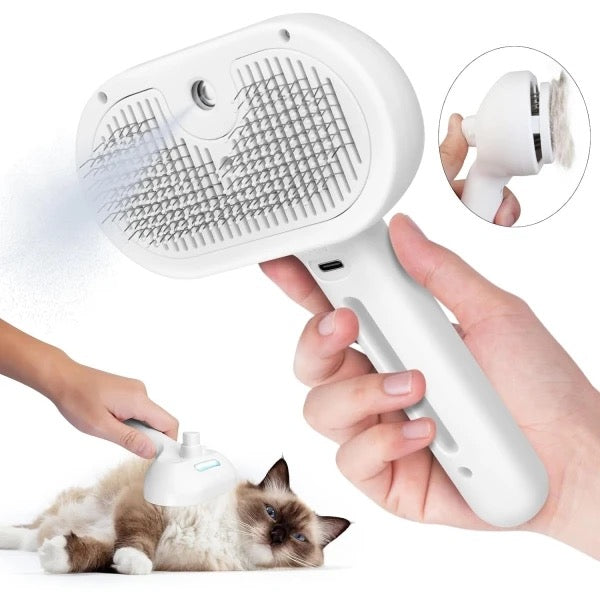 Pet Steam Brush Fast Detangling & Shedding Control for a Healthy Coat