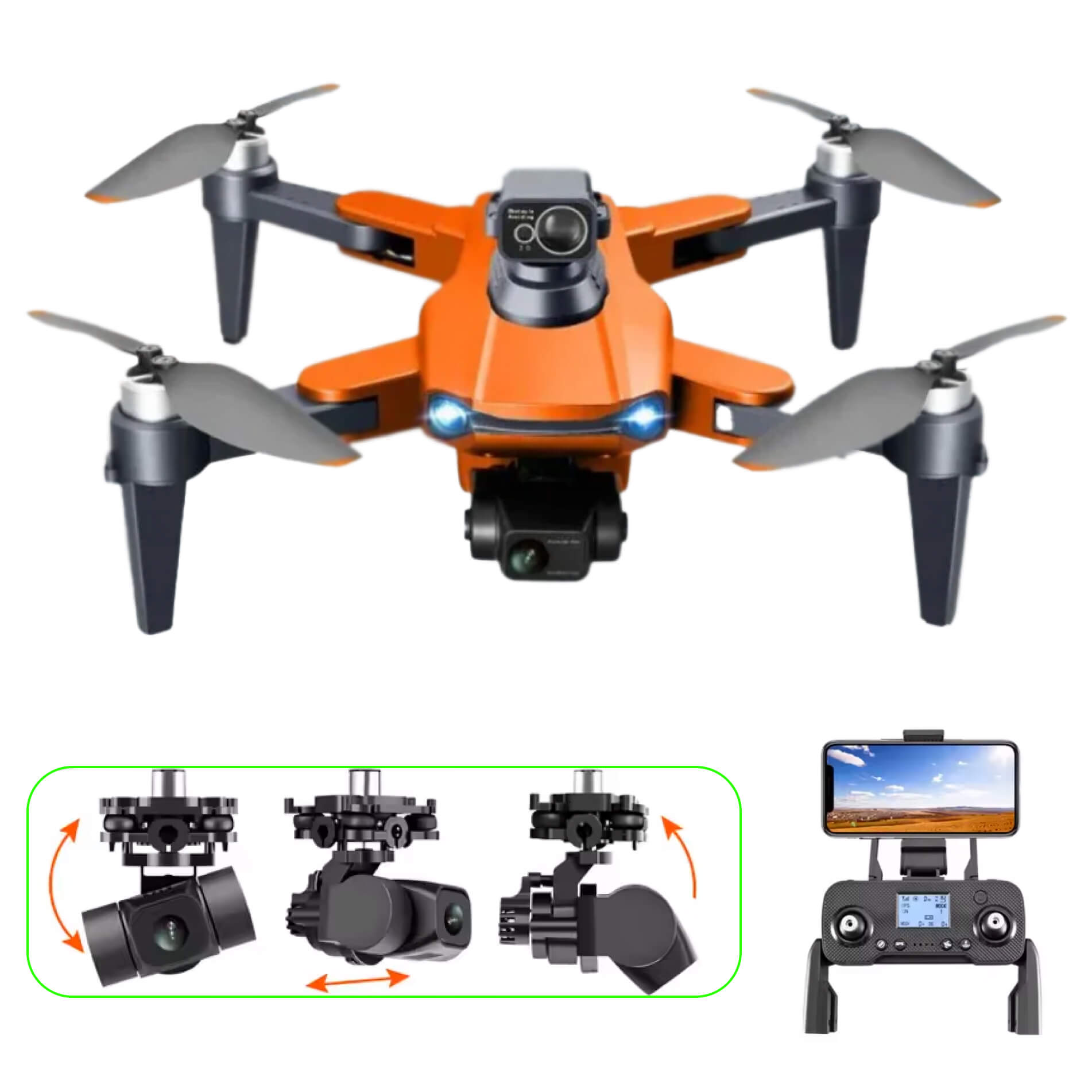 Aerial Camera Drone 8K Dual Lens, GPS Positioning, Stable Flight