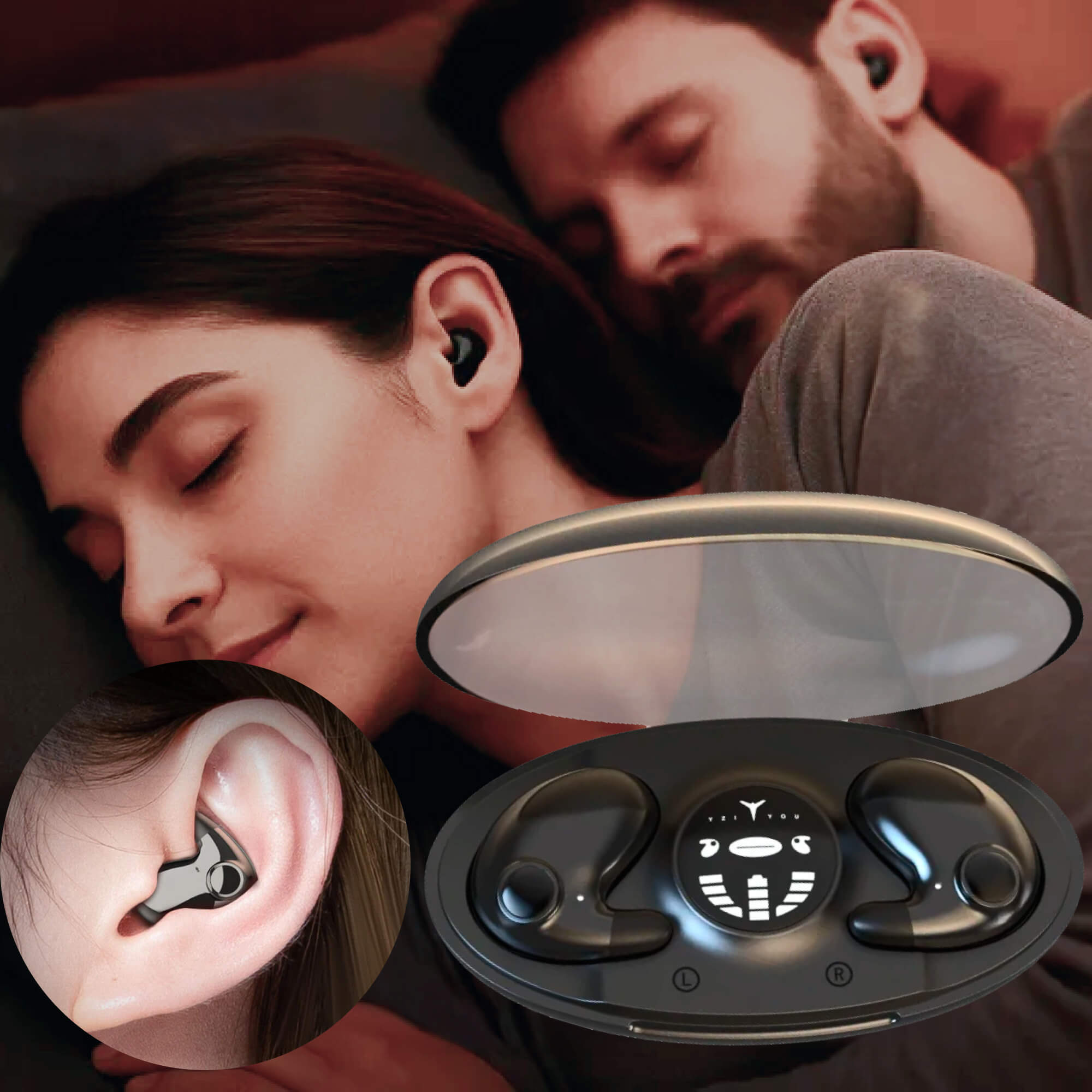 Invisible Wireless Sleep Earbuds Noise-Cancelling Headphones for Side Sleepers