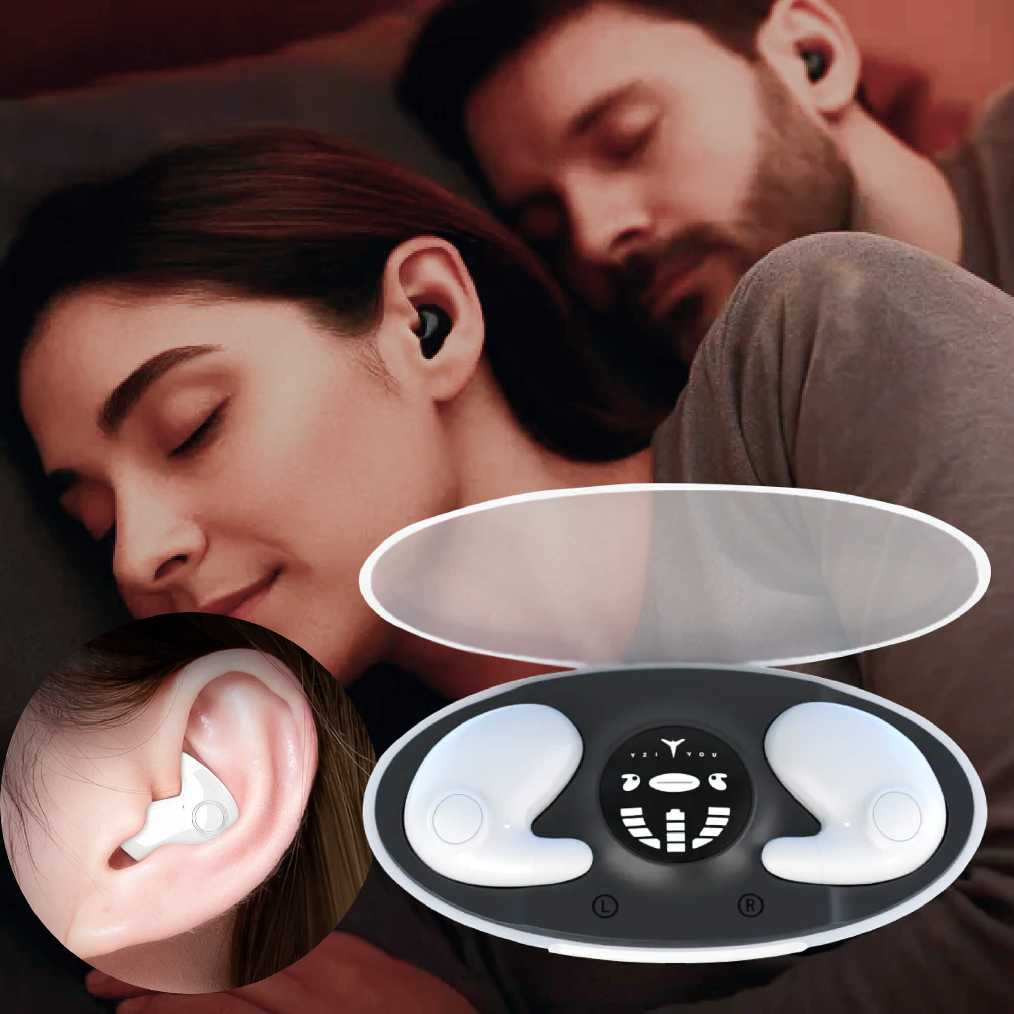 Invisible Wireless Sleep Earbuds Noise-Cancelling Headphones for Side Sleepers