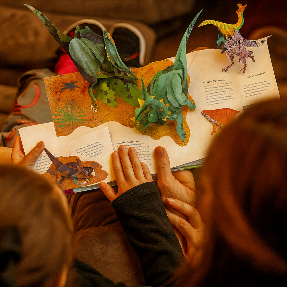 Kids Dinosaur Pop-Up Book 3D Educational Prehistoric Learning Guide