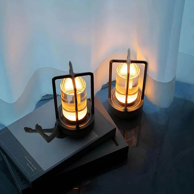 Crystal Lantern Vintage Table Lamp in Luxury LED Light
