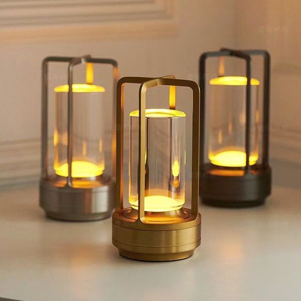 Crystal Lantern Vintage Table Lamp in Luxury LED Light
