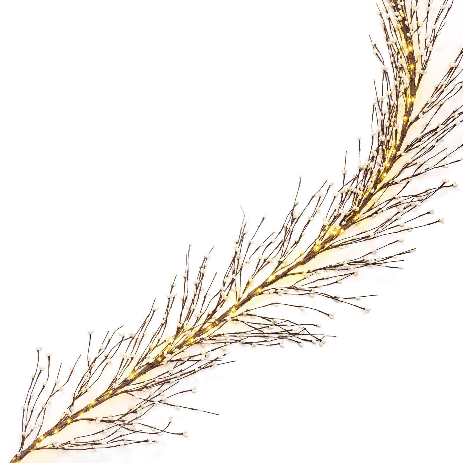 Atmospheric LED branch wreath with white berries