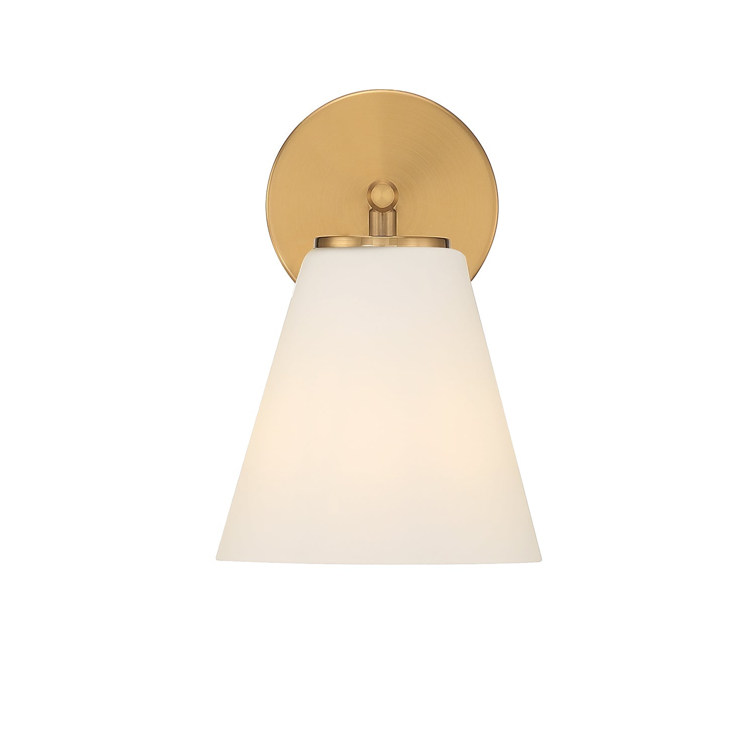 Wall lamp with tapered opal glass shade