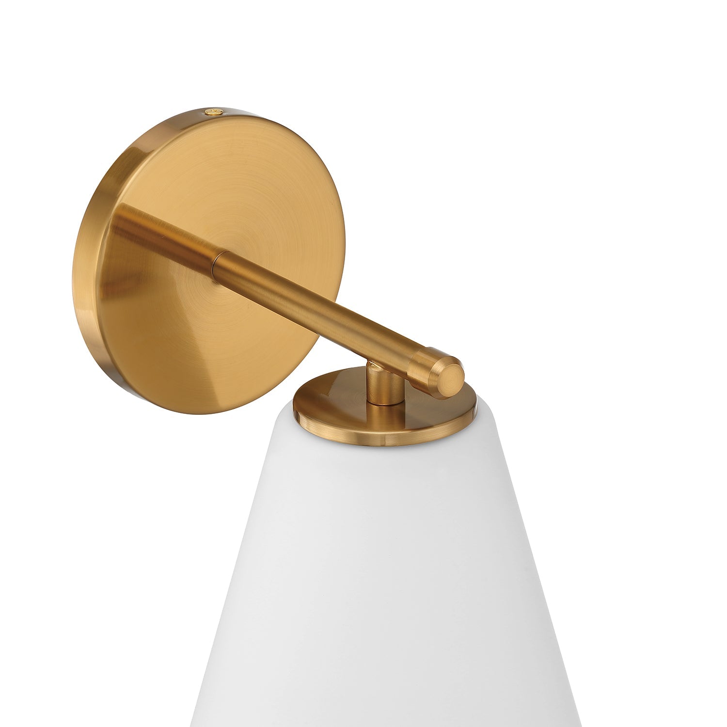 Wall lamp with tapered opal glass shade