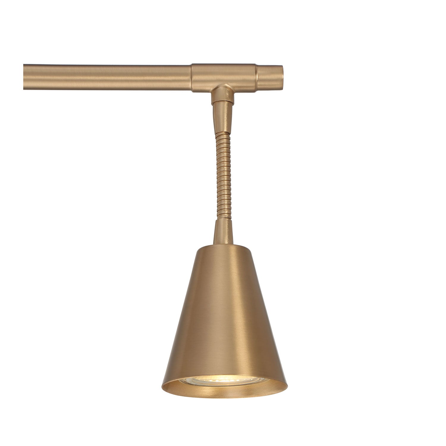 Brushed brass ceiling spotlight with four adjustable light heads